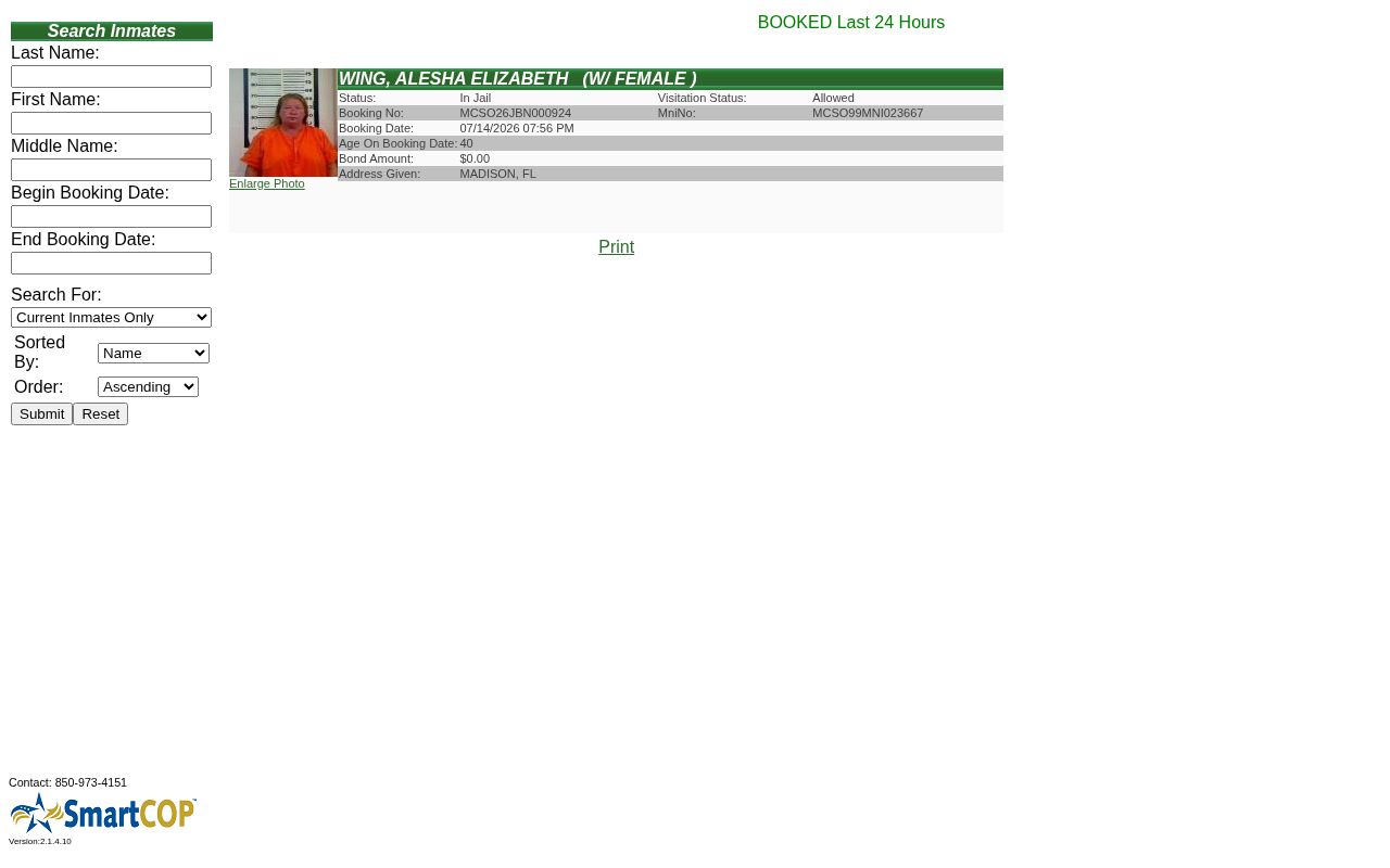 Madison County released inmates SmartWEB search form