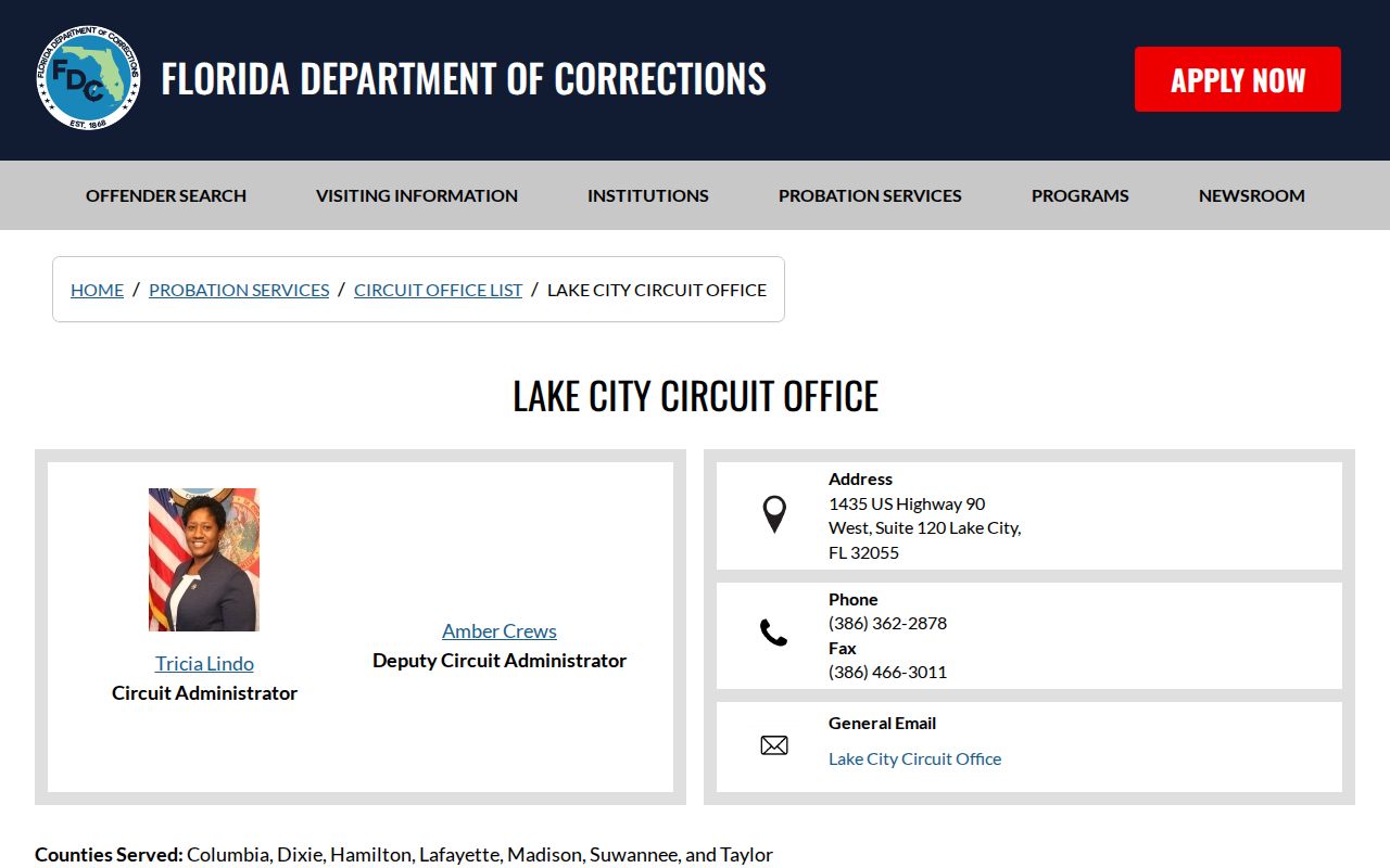 Madison County probation office listing for post-release supervision